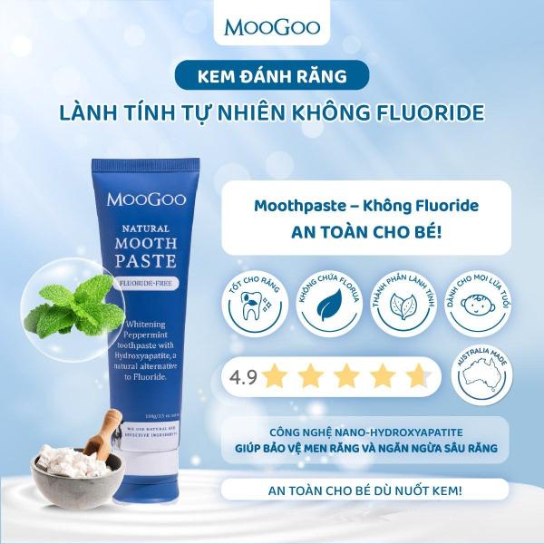 Kem đánh răng cho trẻ Moogoo - không chứa florua