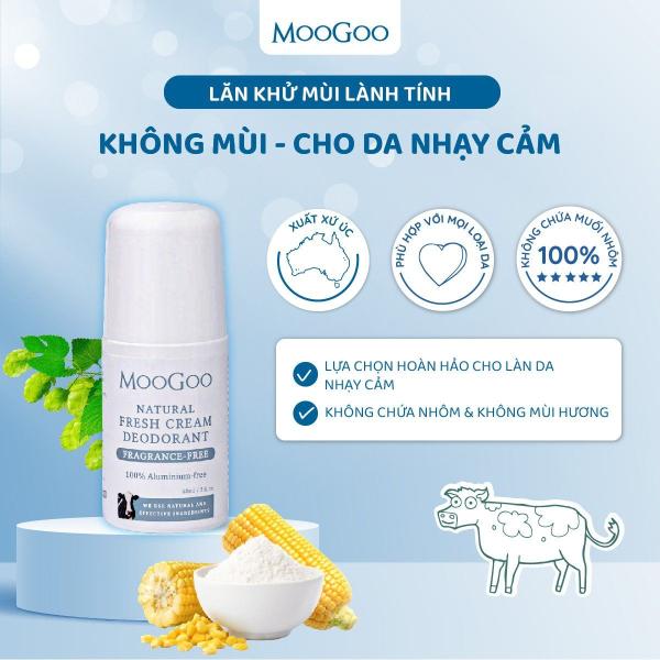 Lăn khử mùi cho da nhạy cảm, mẹ bầu không mùi MooGoo 60ml