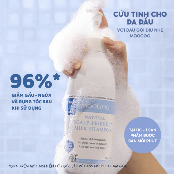 Dầu gội thiên nhiên – dịu nhẹ cho da đầu nhạy cảm, giảm gàu, không SLS, không silicon 500ml